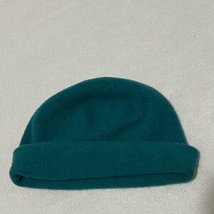 Worn 3 ways Teal Wool Women's Hat
